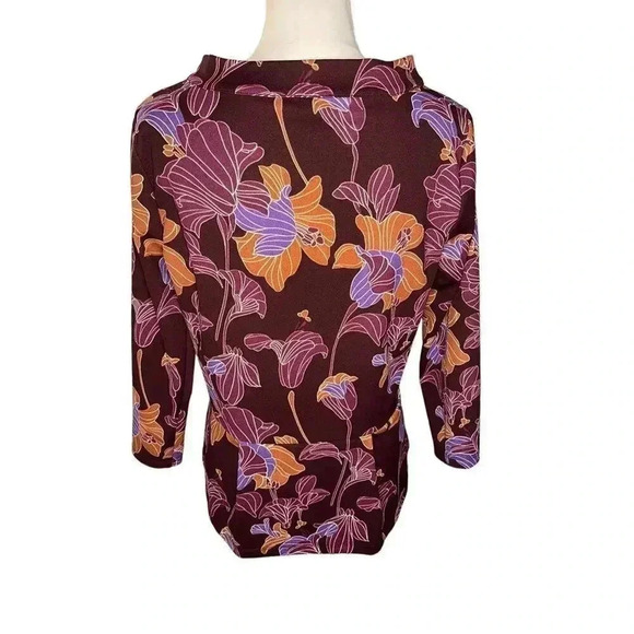 Ann Taylor Women's Floral Medium 3/4 Sleeve Peplum Top‎ - Picture 3 of 6